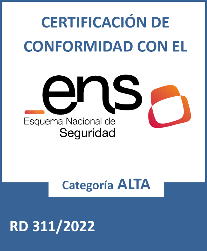 Certificado ENS. Categoria Alta.
